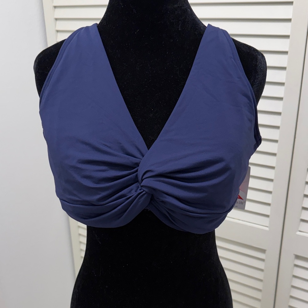 Lands' End Navy Blue bikini top - Picture 2 of 6